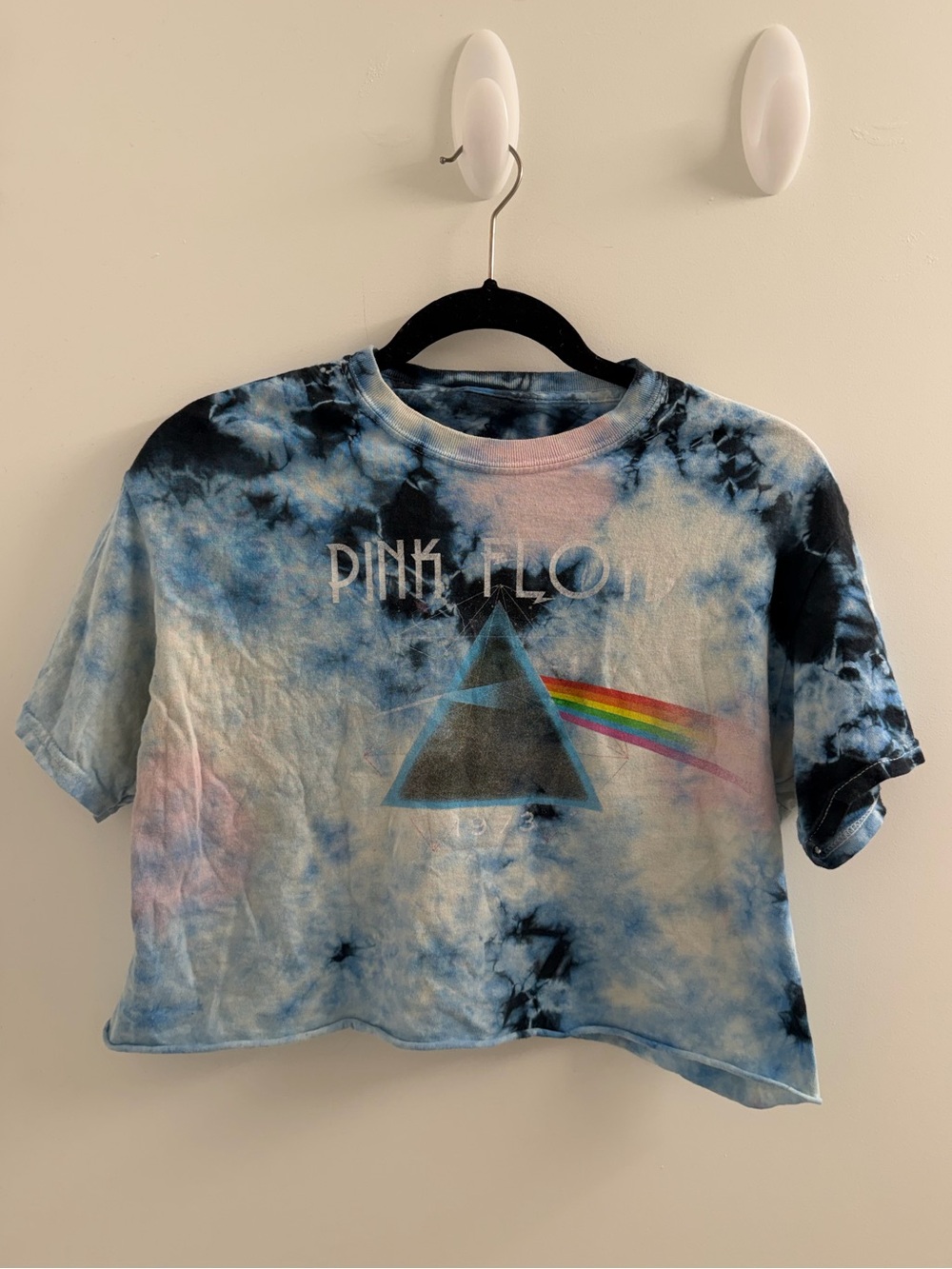 Pink Floyd Tie-Dye Crop Tee - Blue & Pink